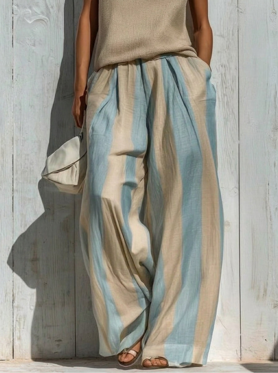 Amelie Rosier | Victoria — Conjunto de Rayas Top y Pantalón Ancho