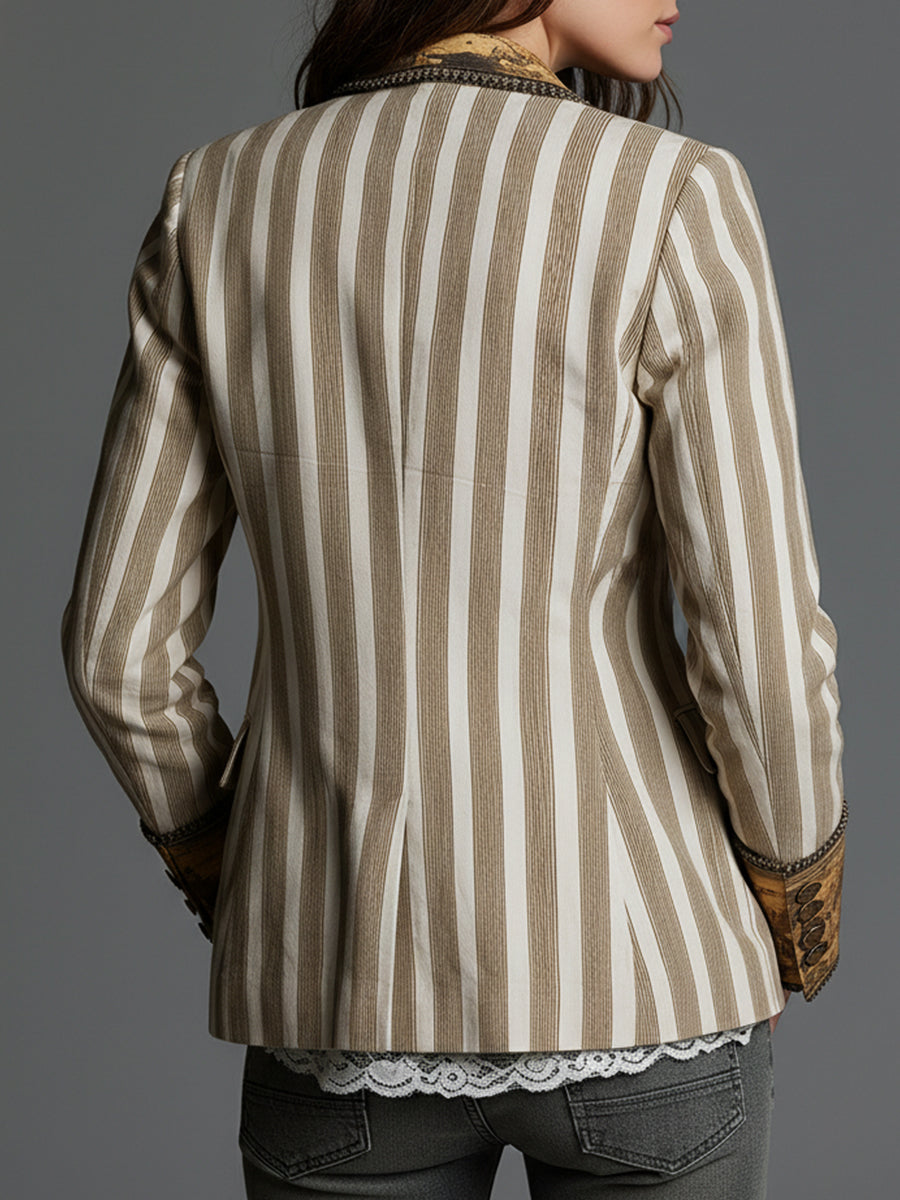 Amelie Rosier | Esmeralda — Blazer de Rayas con Contrastes