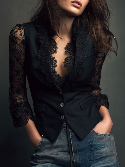Amelie Rosier | Citlali — Blazer con Mangas Transparentes
