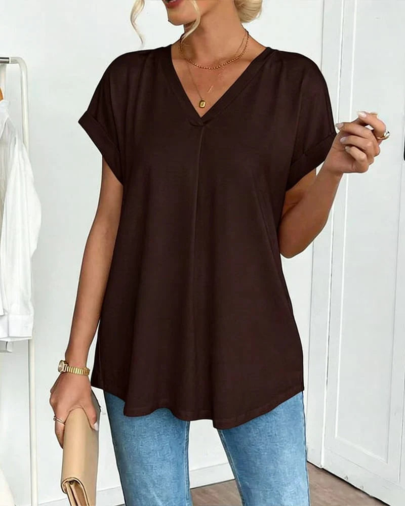 Amelie Rosier | Sofía — Blusa Fluida de Manga Corta