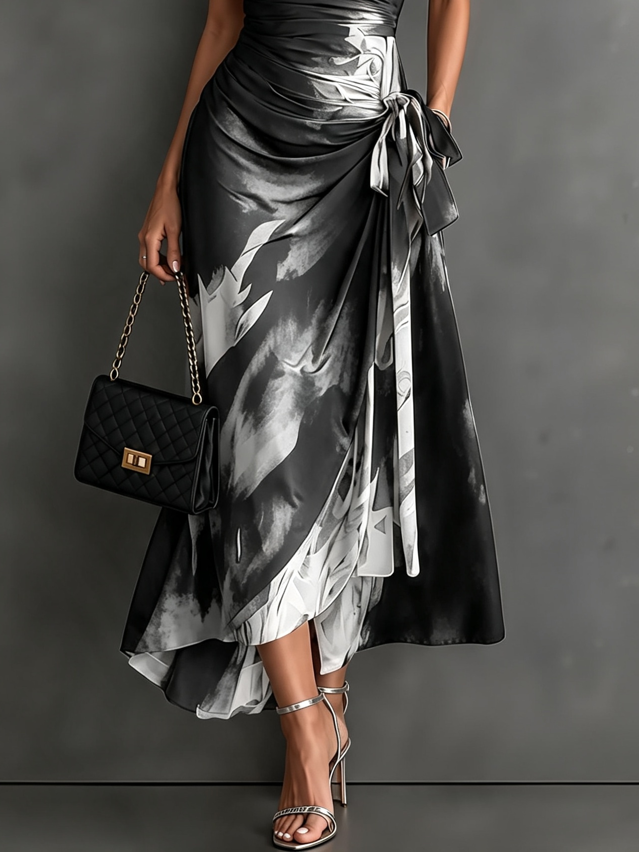 Amelie Rosier | Valeria — Vestido Cruzado Estampado Abstracto