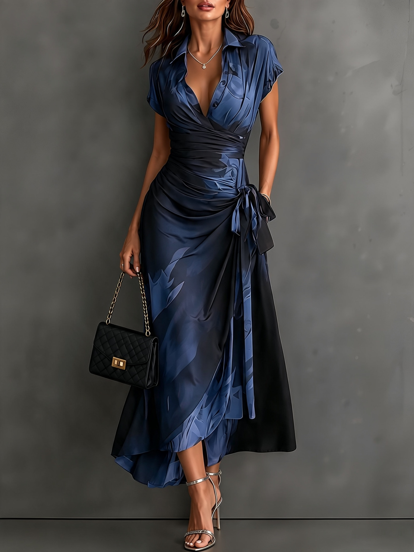 Amelie Rosier | Valeria — Vestido Cruzado Estampado Abstracto