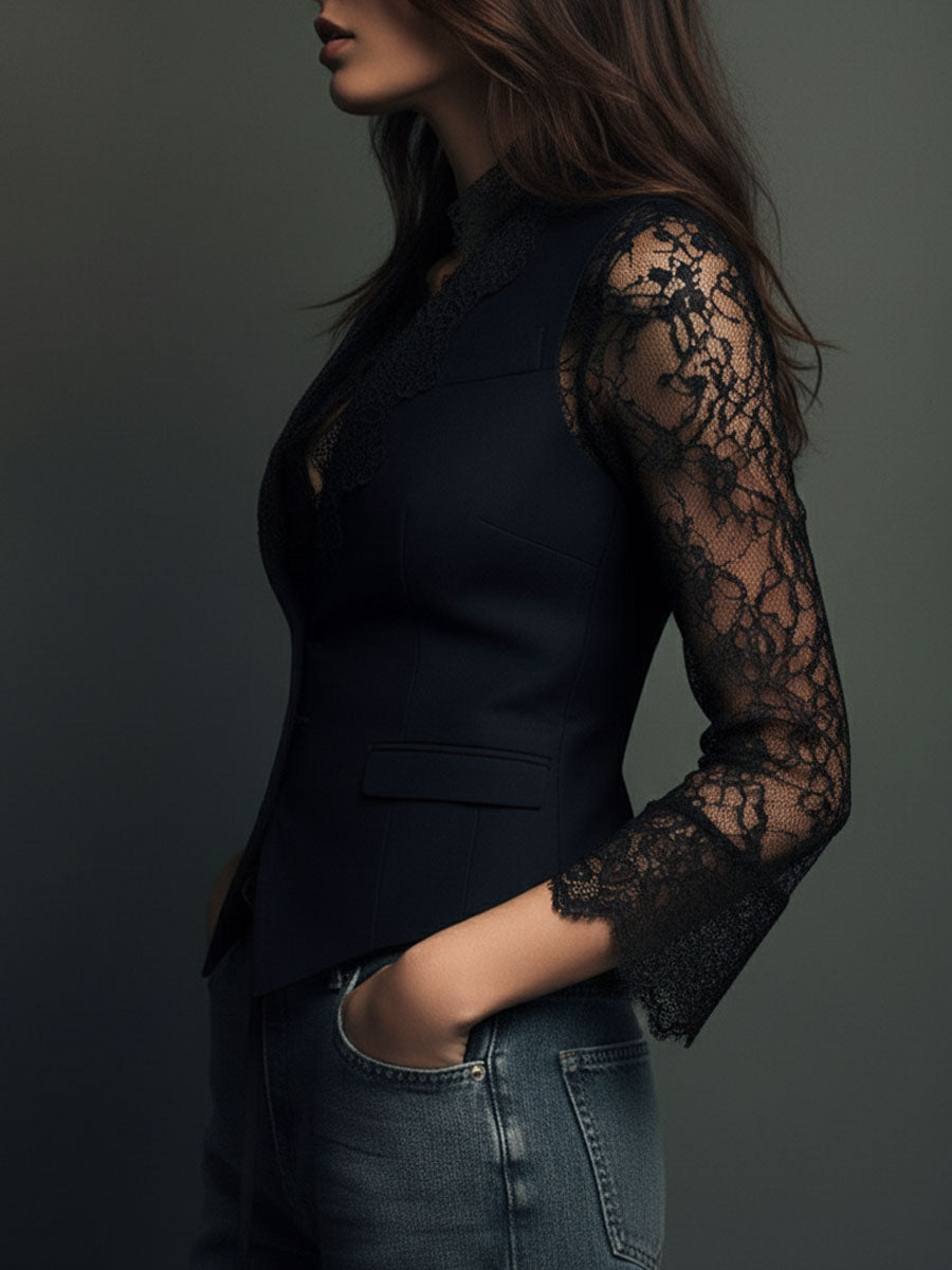 Amelie Rosier | Citlali — Blazer con Mangas Transparentes