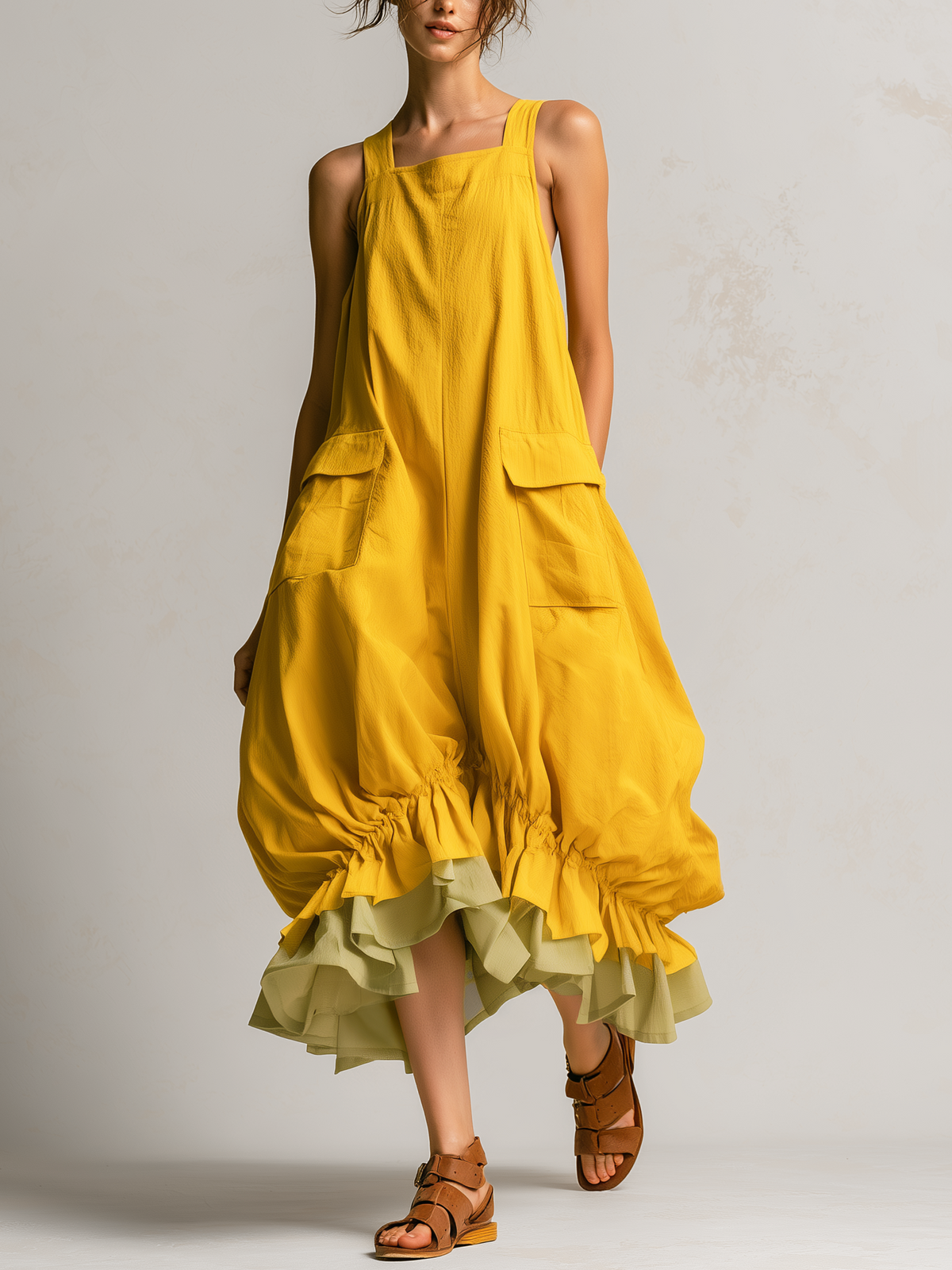Amelie Rosier | Estela — Vestido Midi con Olanes