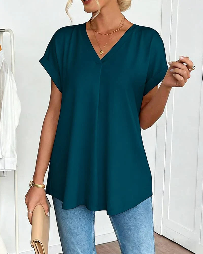 Amelie Rosier | Sofía — Blusa Fluida de Manga Corta