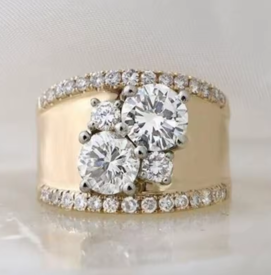 Camille | Anillo Solitario Circonita en Tono Dorado
