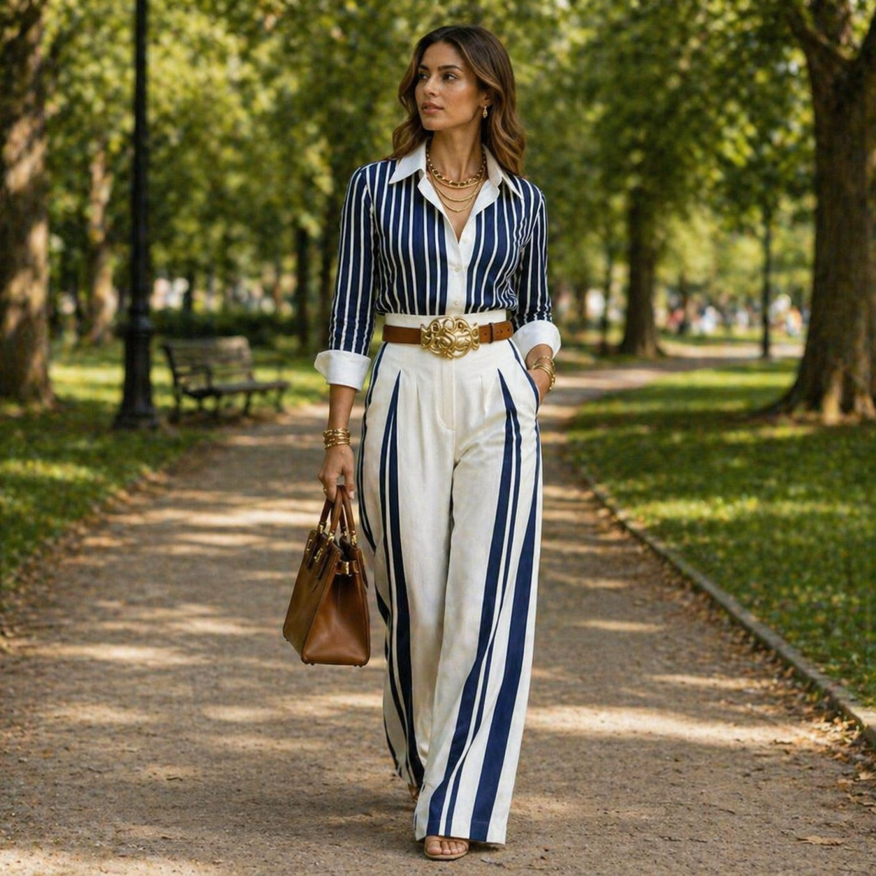 Amelie Rosier | Clara — Conjunto de Lino a Rayas