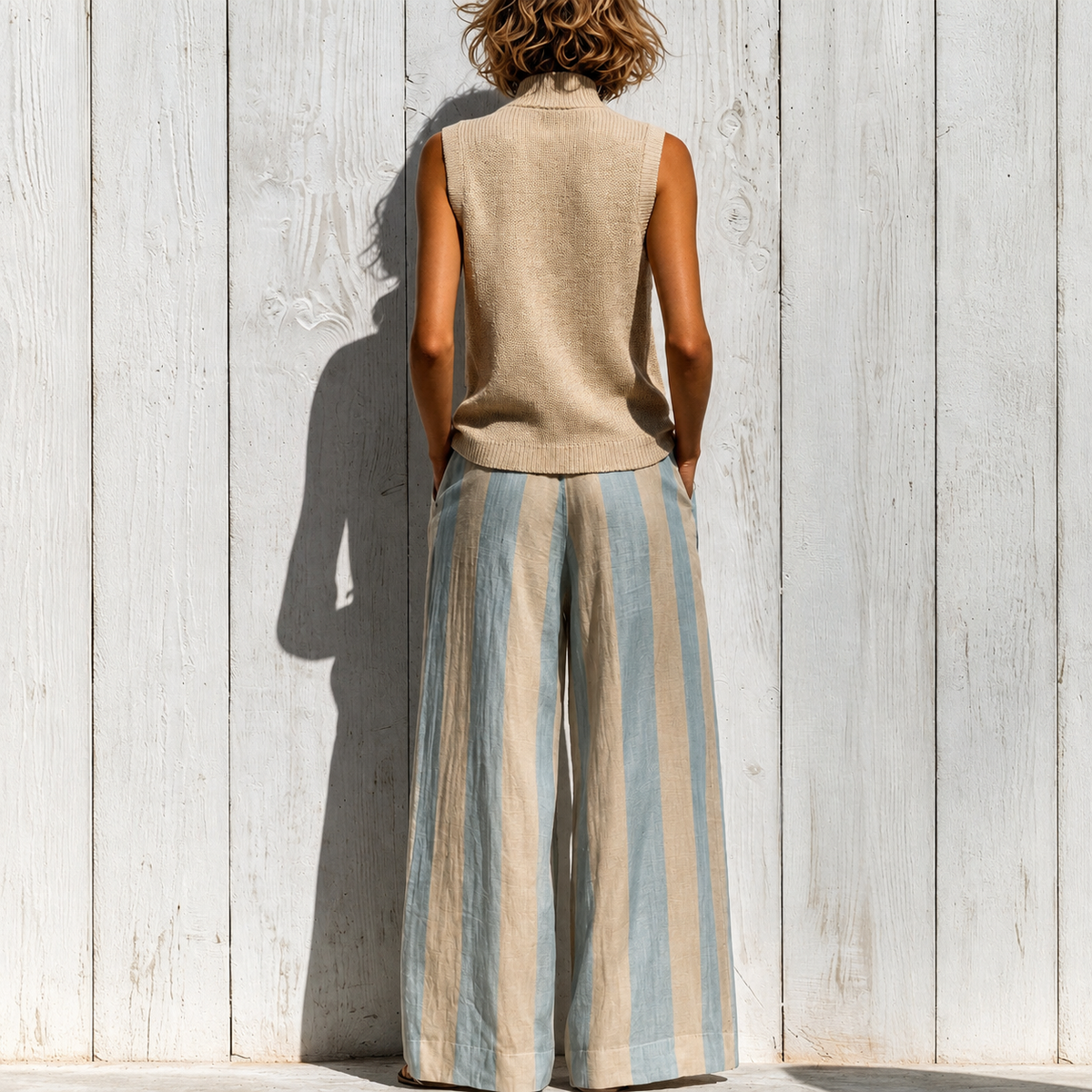 Amelie Rosier | Victoria — Conjunto de Rayas Top y Pantalón Ancho