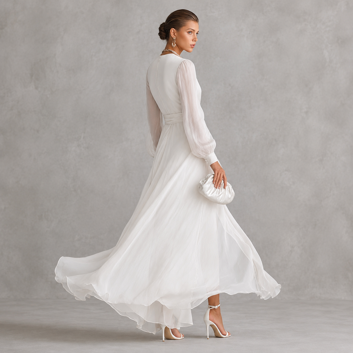 Amelie Rosier | Gloria — Vestido Largo Rosa Coral Escote V