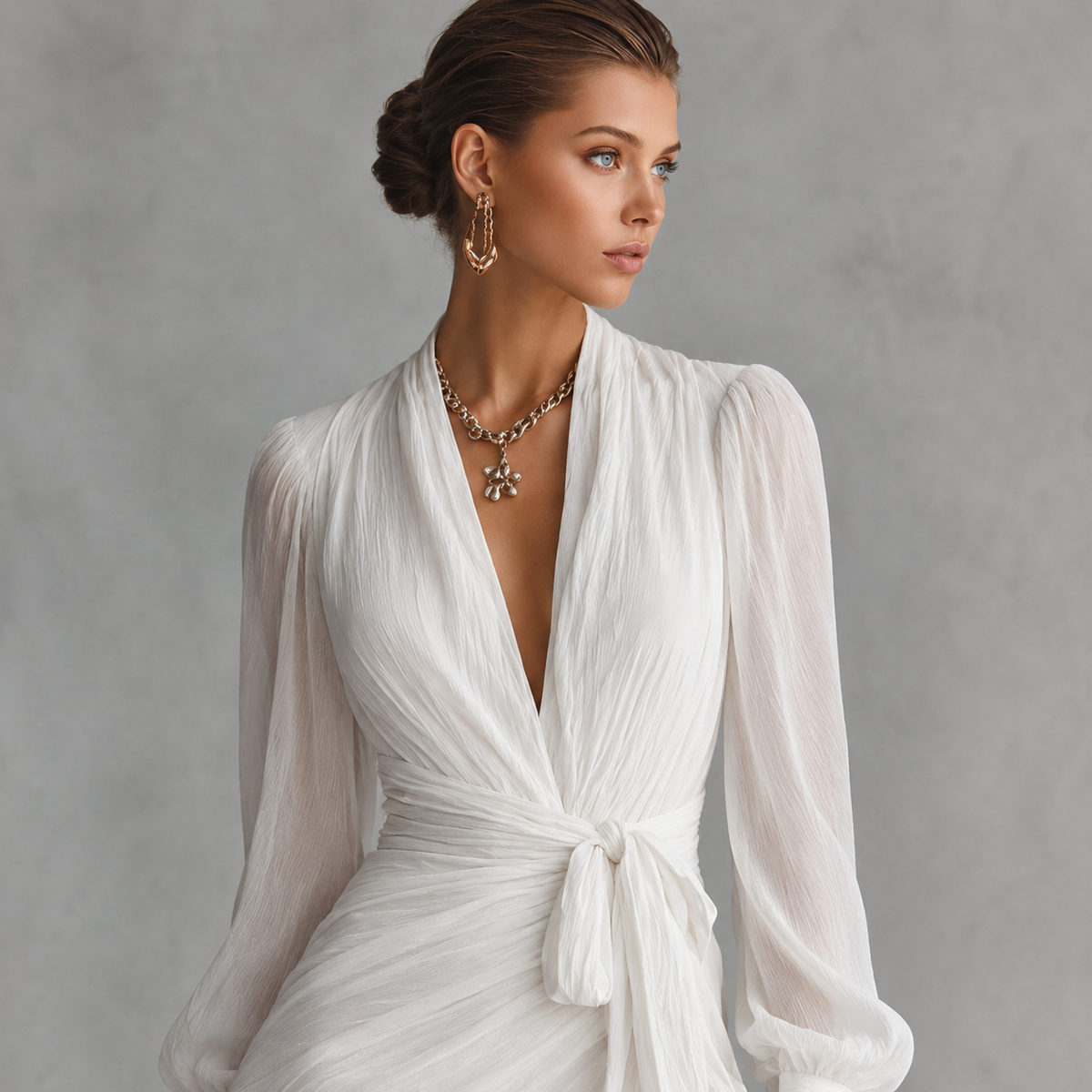 Amelie Rosier | Gloria — Vestido Largo Rosa Coral Escote V