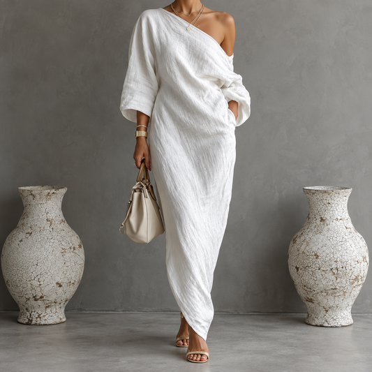 Amelie Rosier | Beatriz — Vestido Maxi de Un Hombro