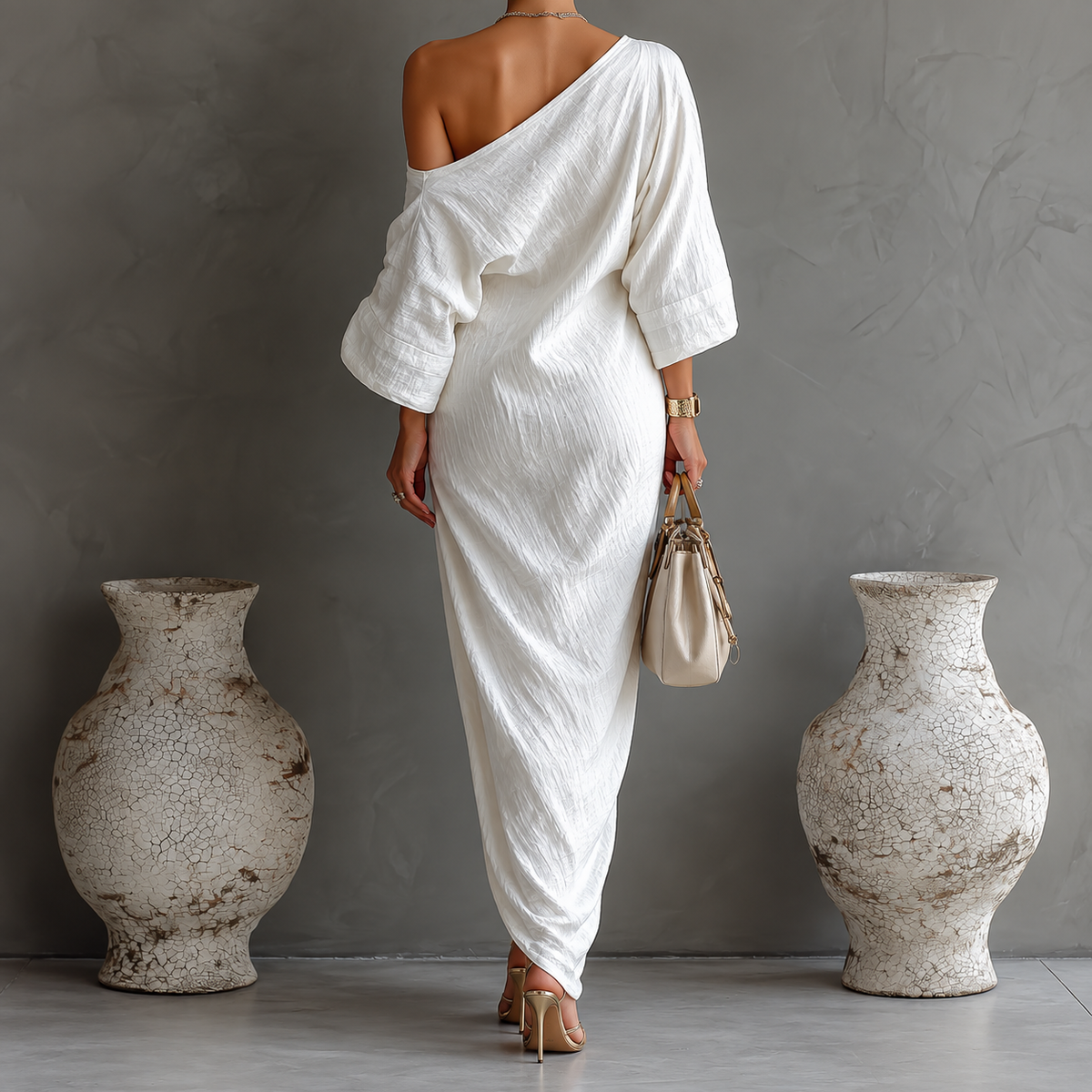 Amelie Rosier | Beatriz — Vestido Maxi de Un Hombro