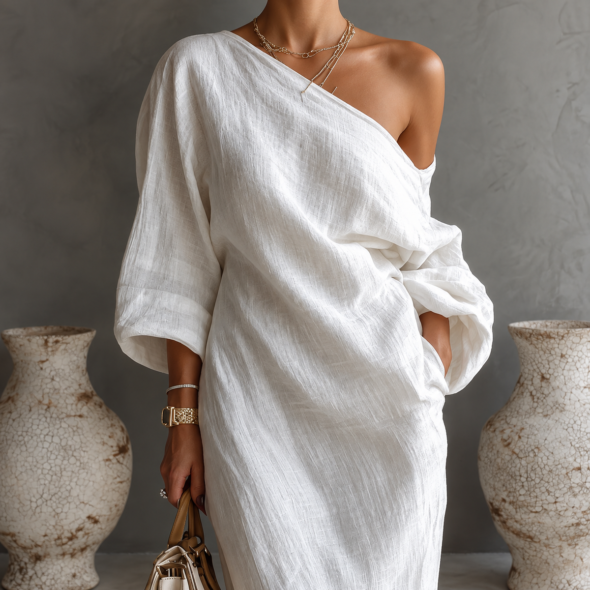 Amelie Rosier | Beatriz — Vestido Maxi de Un Hombro