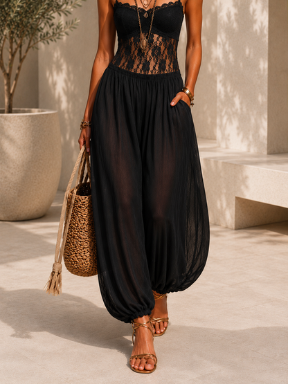 Laia | Mono halter con encaje fluido