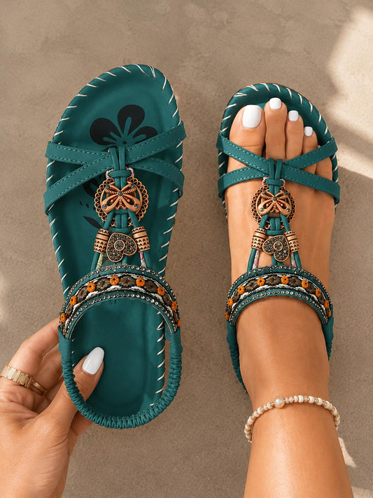 Amelie Rosier | Solène — Sandalias Verde Esmeralda