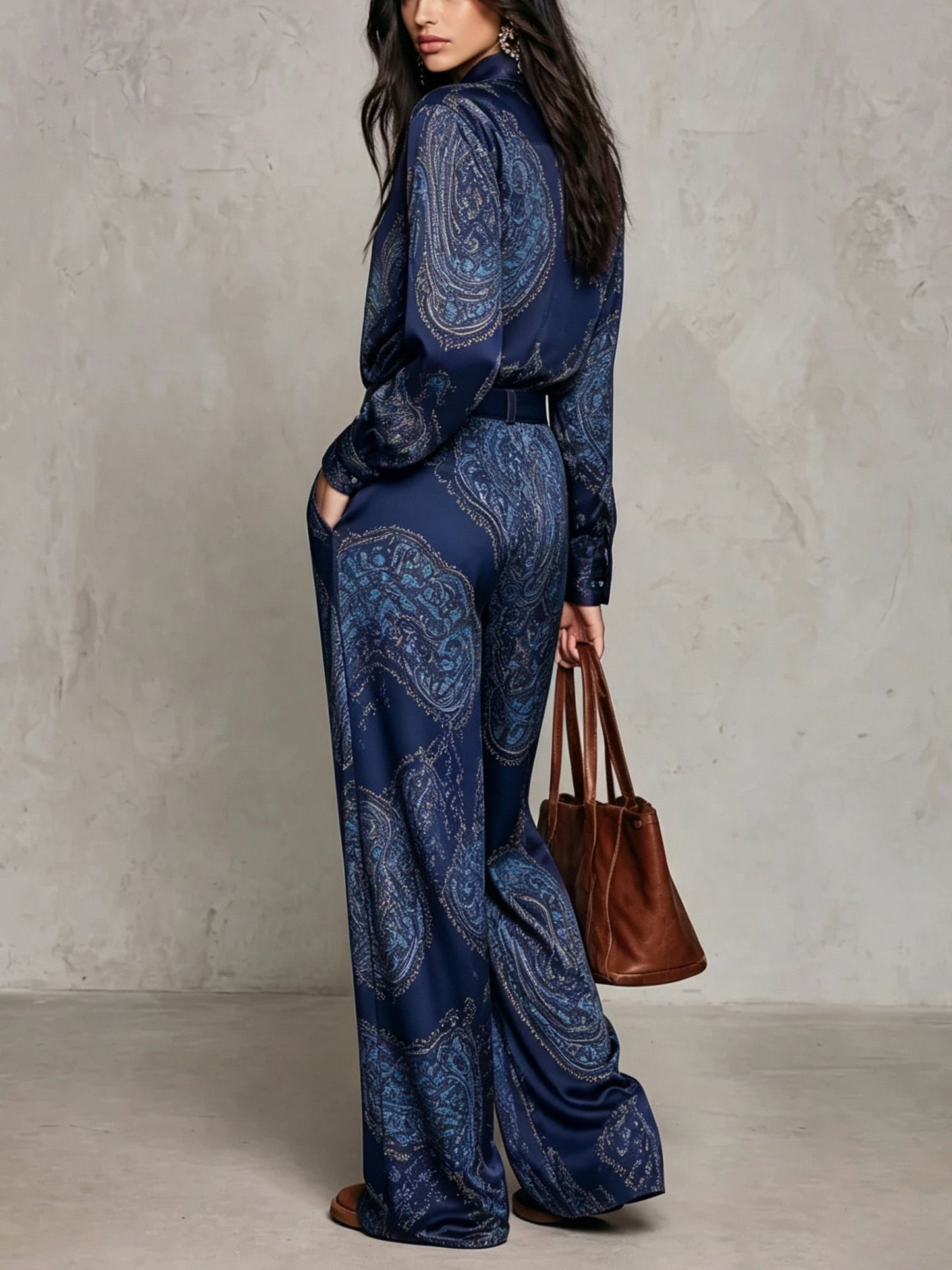 Amelie Rosier | Ariadna — Conjunto de Satén Estampado Paisley