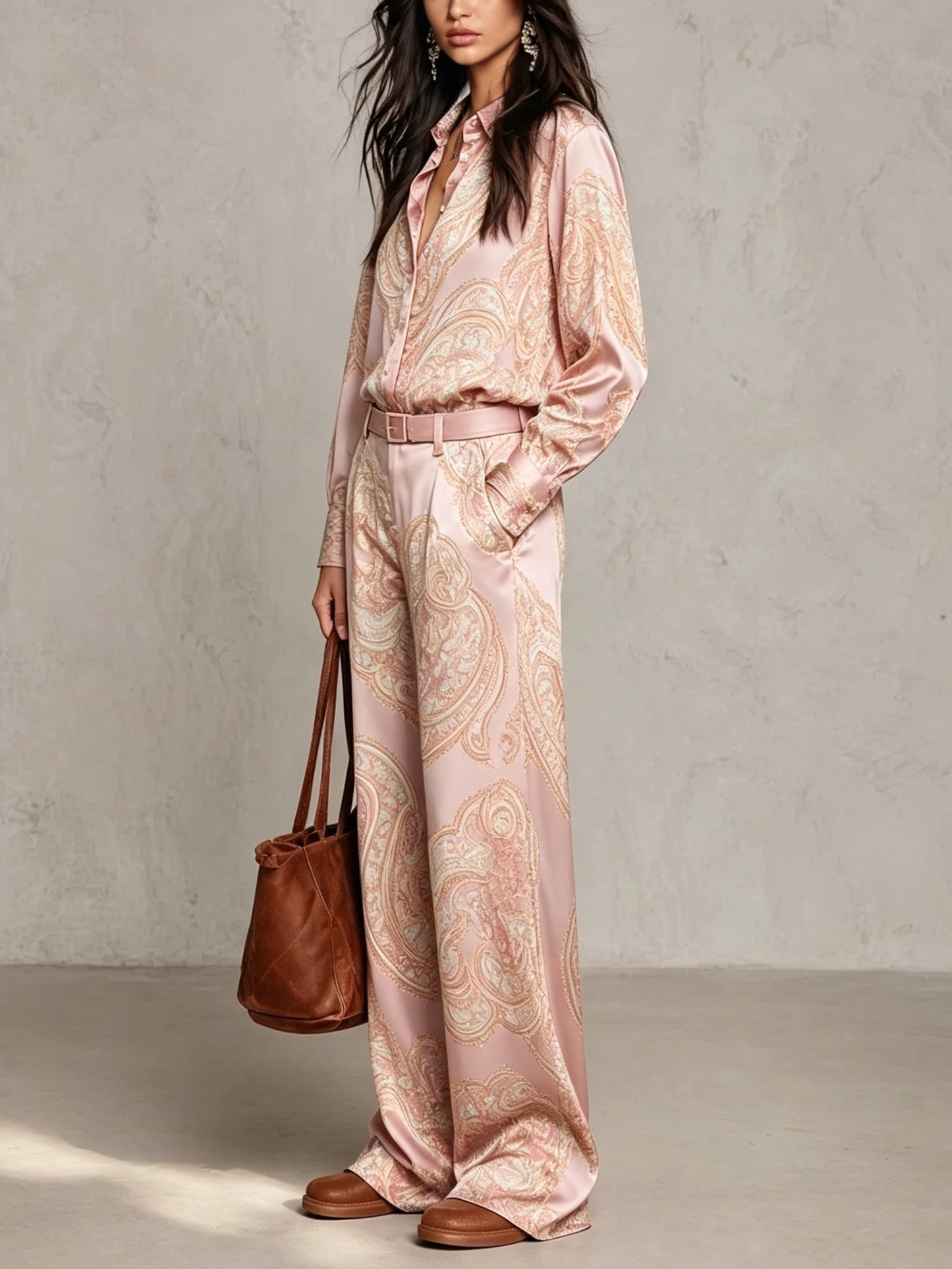 Amelie Rosier | Ariadna — Conjunto de Satén Estampado Paisley