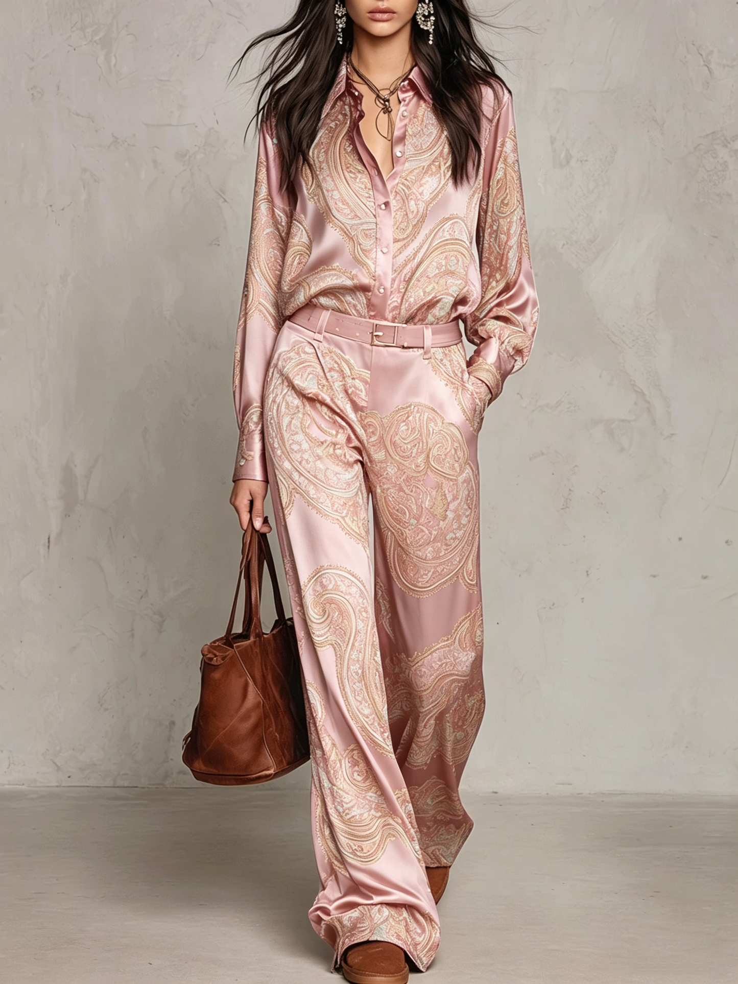 Amelie Rosier | Ariadna — Conjunto de Satén Estampado Paisley