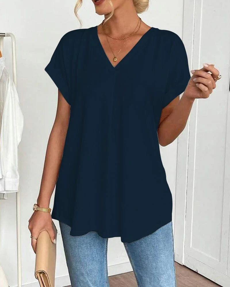 Amelie Rosier | Sofía — Blusa Fluida de Manga Corta