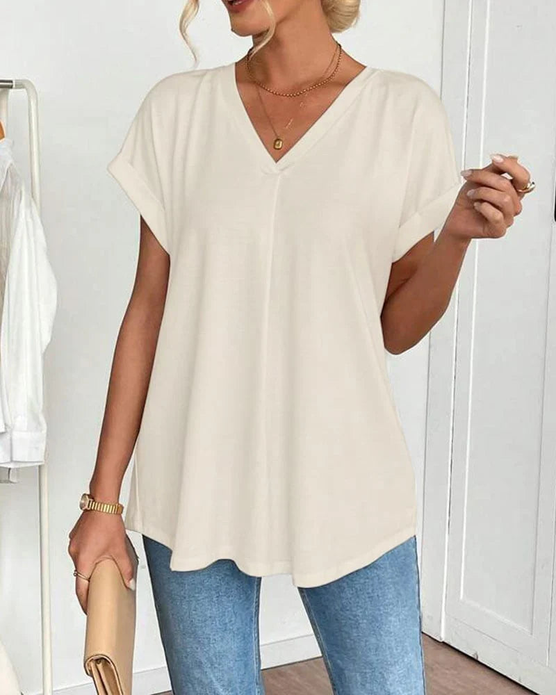 Amelie Rosier | Sofía — Blusa Fluida de Manga Corta