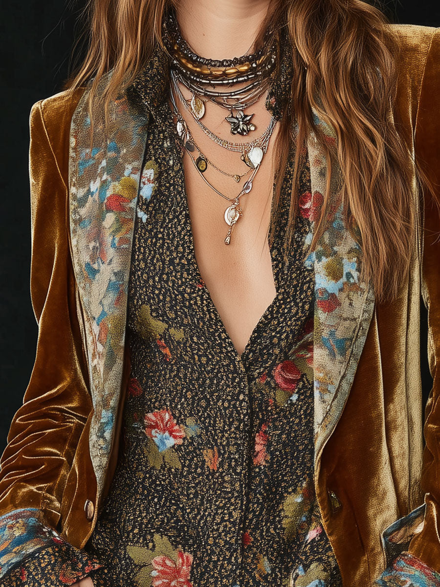 Amelie Rosier | Zeltzin — Blazer con Solapas Florales