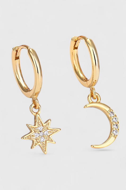 Amelie Rosier | Luna — Pendientes Celestiales de Estrella y Luna