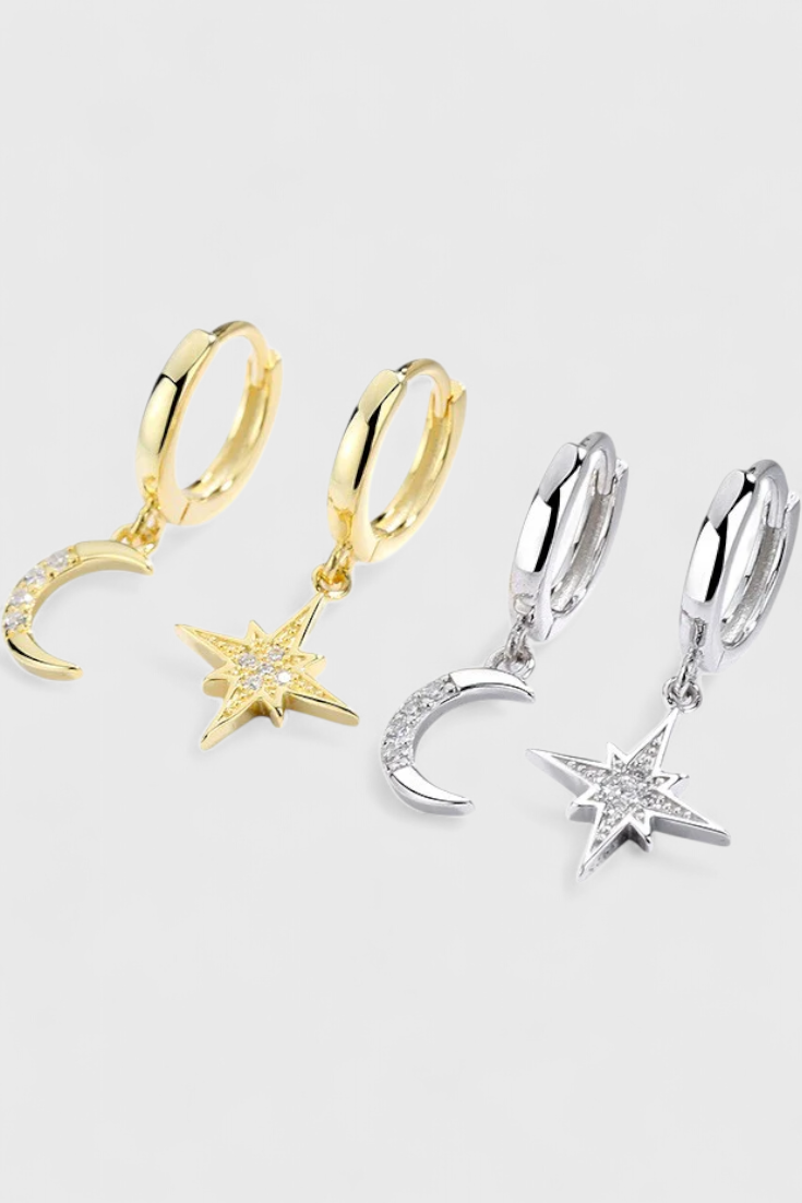Amelie Rosier | Luna — Pendientes Celestiales de Estrella y Luna