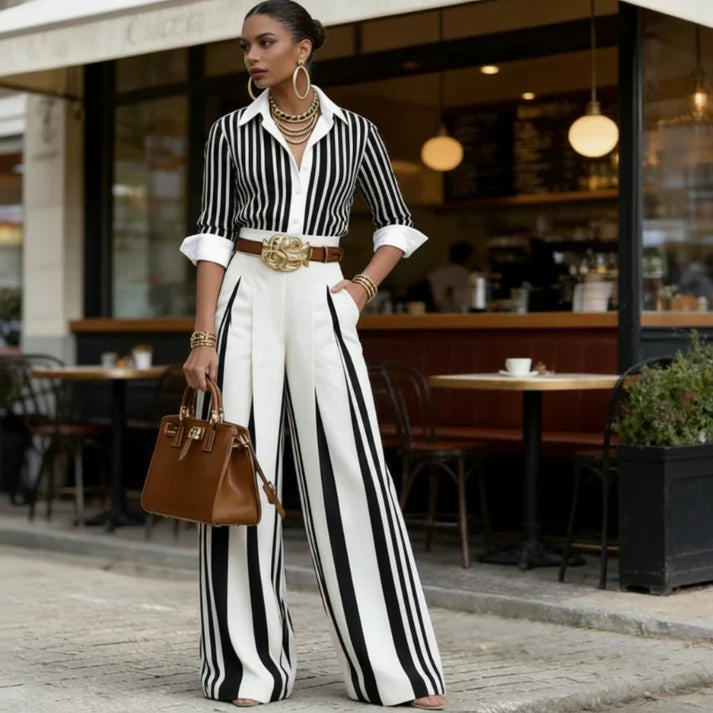 Amelie Rosier | Clara — Conjunto de Lino a Rayas