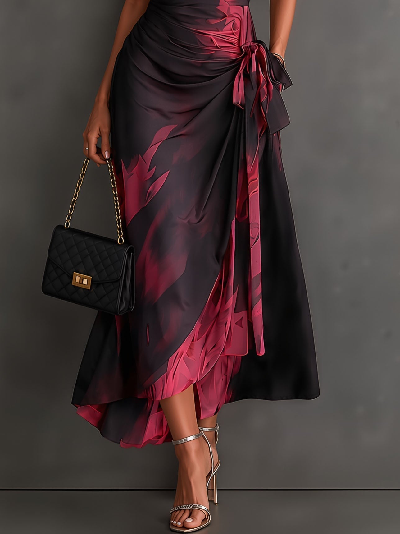 Amelie Rosier | Valeria — Vestido Cruzado Estampado Abstracto